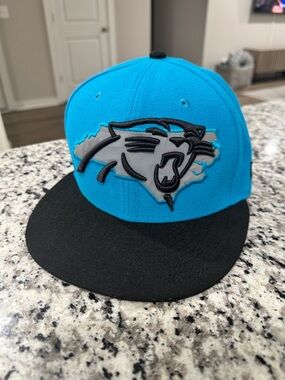 Carolina Panthers New Era Carolina blue and Black fitted Hat